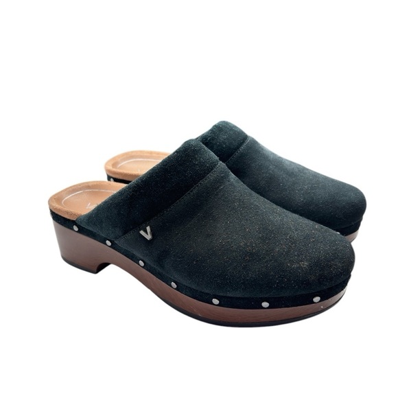 Vionic Kacie Black Suede Clog Mule Slip on Comfort Shoe Size 6 Arch Support - Picture 1 of 9